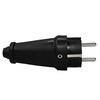 Вилка прямая каучуковая с з/к (черная) 250 В, 16А IP44