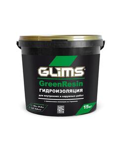 Гидроизоляция эластичная GLIMS GreenResin на водной основе 15кг, Цвет: зеленый, Вес, кг: 15