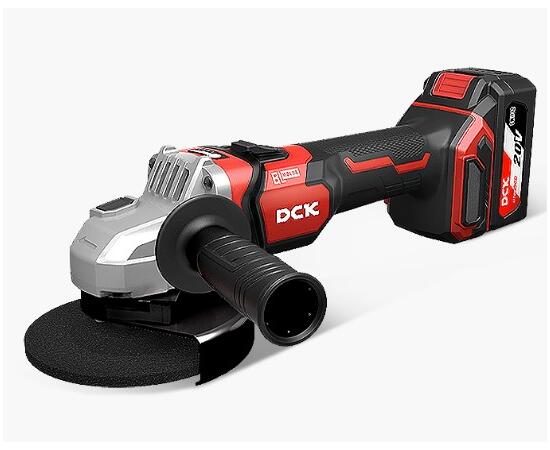 Машина шлифовальная угловая аккумуляторная бесщеточная DCK KDSM04-125FK, 125мм, 2*5АА/ч, 9000 об/мин