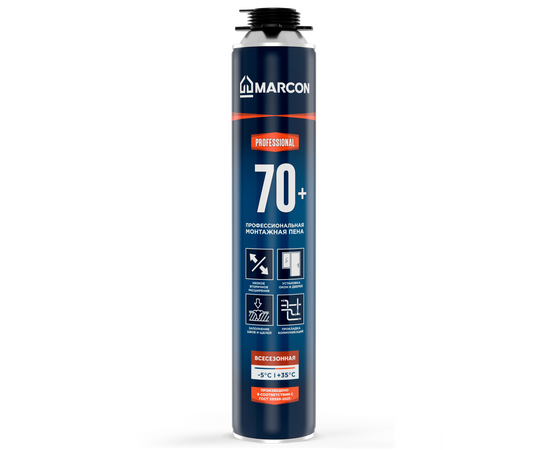 Пена монтажная MARCON PRO 70+ всесезонная пистолетная (12 х 900мл)