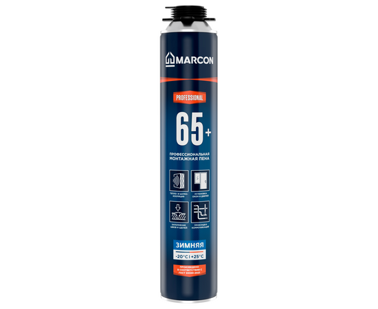 Пена монтажная MARCON PRO 65+ зимняя пистолетная (12 х 850мл)