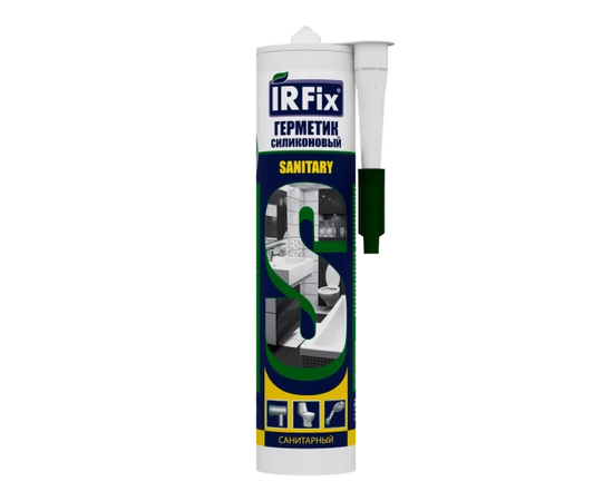 Герметик силиконовый IRFix Sanitary санитарный прозрачный (16 х 310 мл)