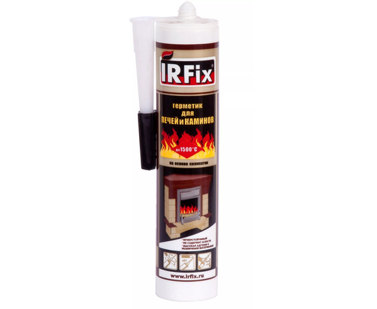 Герметик силикатный IRFix для печей и каминов +1500С черный (12 х 0,31л)