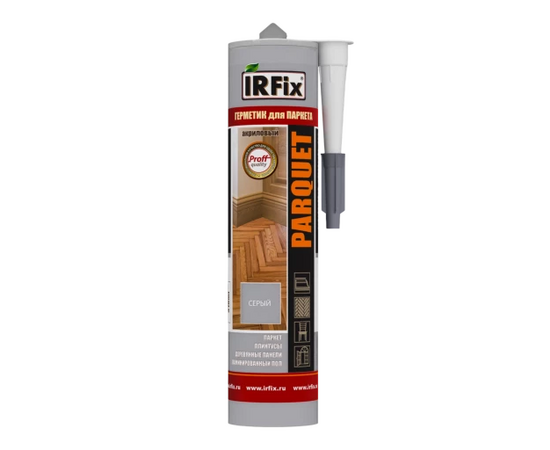 Герметик акриловый IRFix Parquet для паркета "Серый" (12 х 310 мл)
